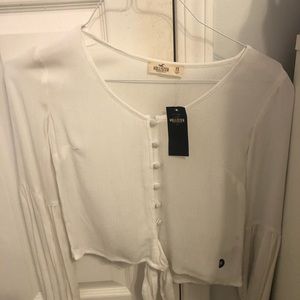 long sleeve hollister bottom up with tie